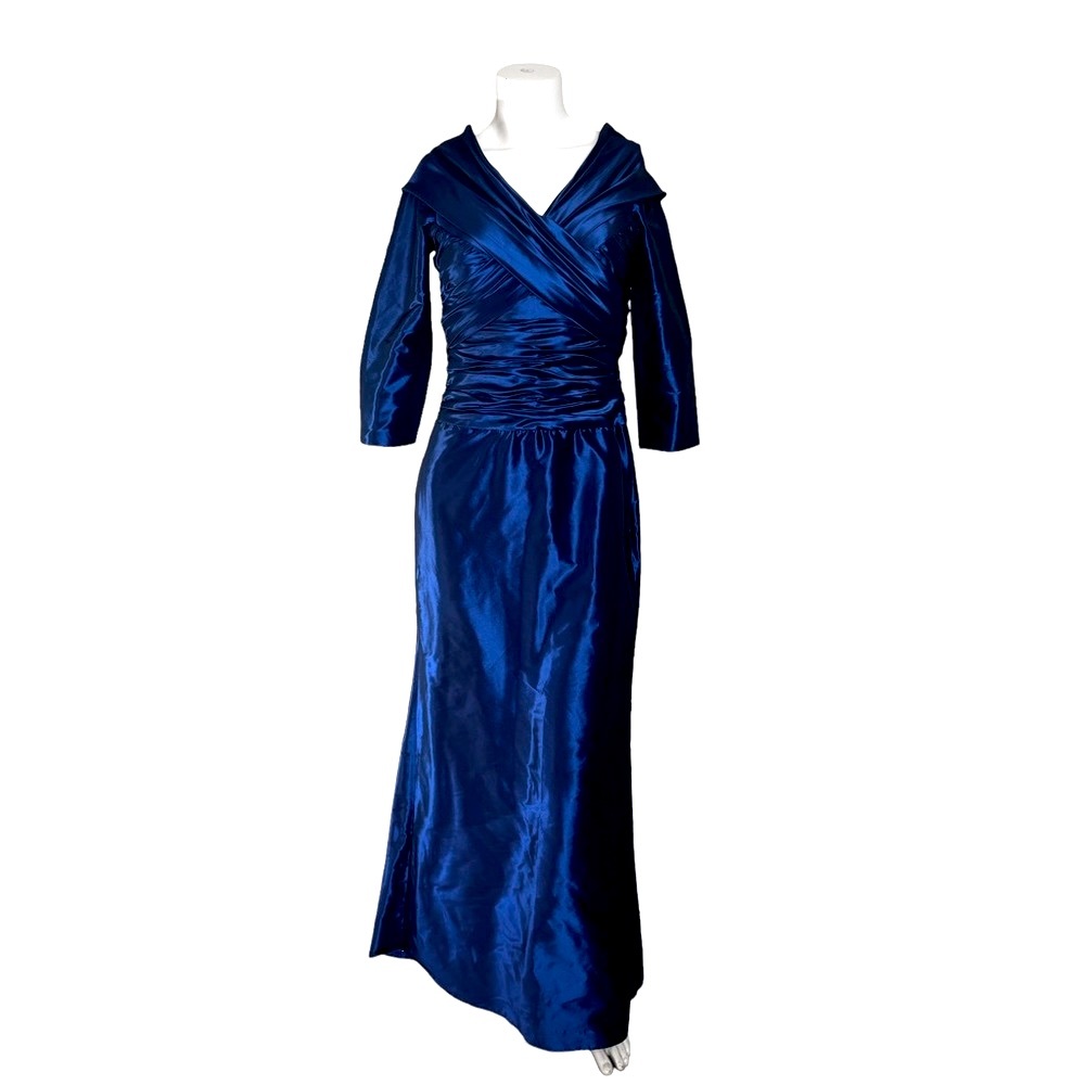 Rickie Freeman TERI JON Royal Blue Off Shoulder Gown 2 - Picture 3 of 14